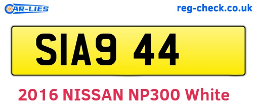SIA944 are the vehicle registration plates.