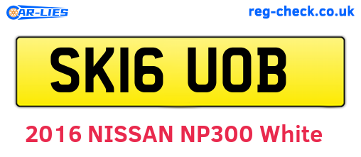 SK16UOB are the vehicle registration plates.