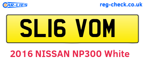 SL16VOM are the vehicle registration plates.
