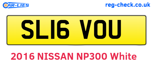 SL16VOU are the vehicle registration plates.