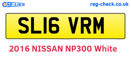 SL16VRM are the vehicle registration plates.
