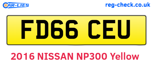 FD66CEU are the vehicle registration plates.