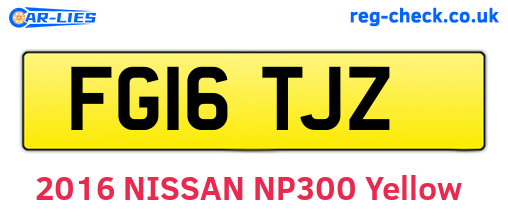 FG16TJZ are the vehicle registration plates.