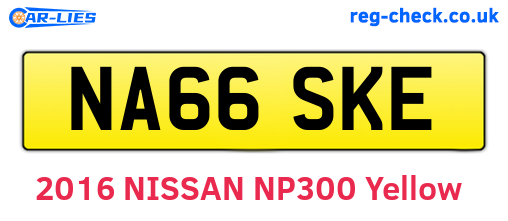 NA66SKE are the vehicle registration plates.
