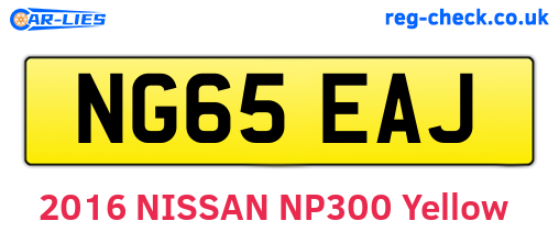 NG65EAJ are the vehicle registration plates.
