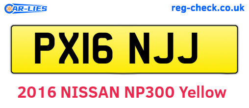 PX16NJJ are the vehicle registration plates.