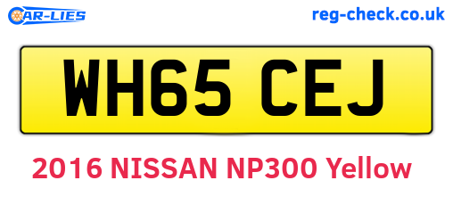 WH65CEJ are the vehicle registration plates.