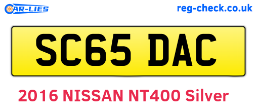 SC65DAC are the vehicle registration plates.