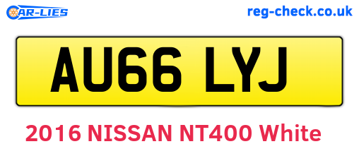 AU66LYJ are the vehicle registration plates.