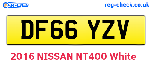 DF66YZV are the vehicle registration plates.