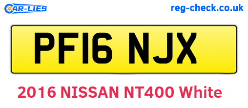 PF16NJX are the vehicle registration plates.