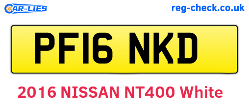 PF16NKD are the vehicle registration plates.