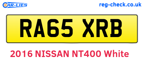 RA65XRB are the vehicle registration plates.