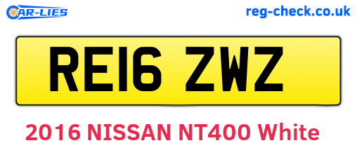 RE16ZWZ are the vehicle registration plates.