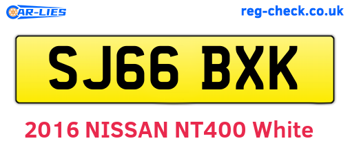 SJ66BXK are the vehicle registration plates.