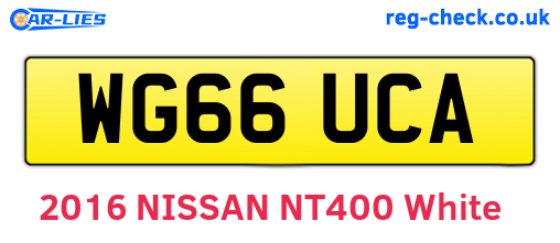 WG66UCA are the vehicle registration plates.