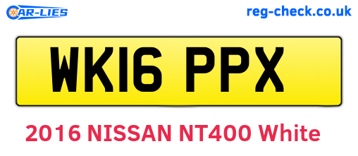 WK16PPX are the vehicle registration plates.