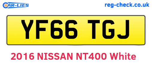 YF66TGJ are the vehicle registration plates.