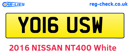 YO16USW are the vehicle registration plates.