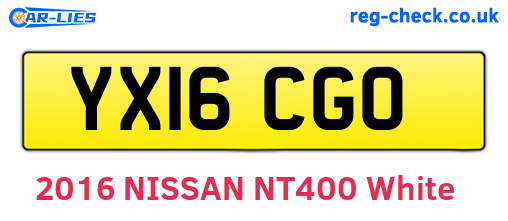 YX16CGO are the vehicle registration plates.