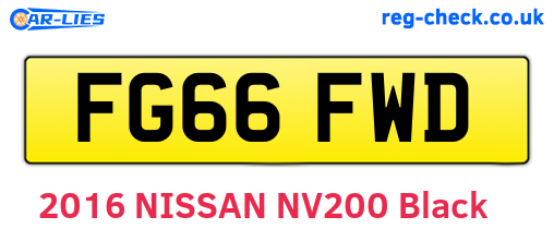 FG66FWD are the vehicle registration plates.