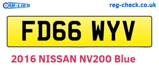FD66WYV are the vehicle registration plates.