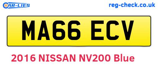 MA66ECV are the vehicle registration plates.