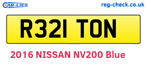 R321TON are the vehicle registration plates.