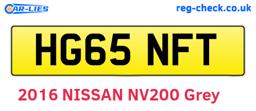 HG65NFT are the vehicle registration plates.
