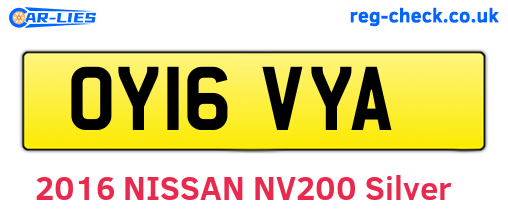 OY16VYA are the vehicle registration plates.