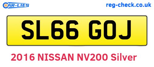 SL66GOJ are the vehicle registration plates.