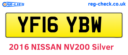 YF16YBW are the vehicle registration plates.