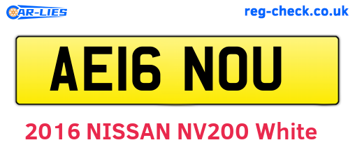 AE16NOU are the vehicle registration plates.