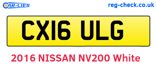 CX16ULG are the vehicle registration plates.