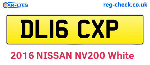 DL16CXP are the vehicle registration plates.