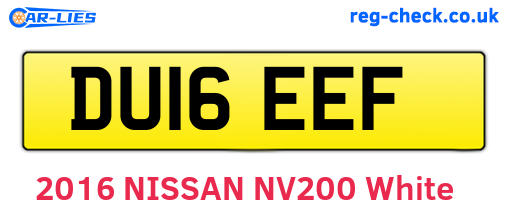 DU16EEF are the vehicle registration plates.