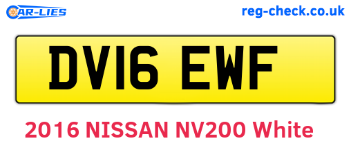 DV16EWF are the vehicle registration plates.
