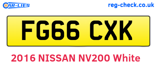 FG66CXK are the vehicle registration plates.