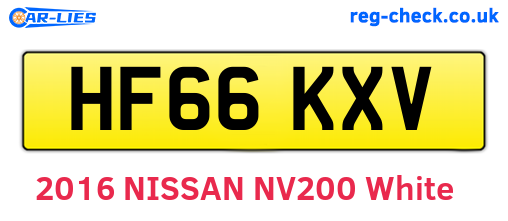 HF66KXV are the vehicle registration plates.