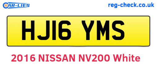 HJ16YMS are the vehicle registration plates.