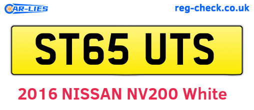 ST65UTS are the vehicle registration plates.