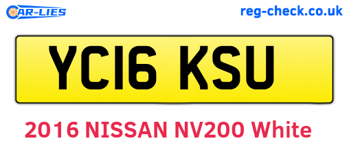 YC16KSU are the vehicle registration plates.