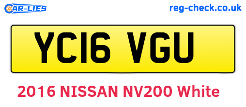YC16VGU are the vehicle registration plates.