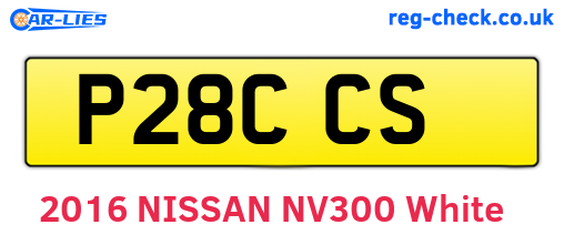 P28CCS are the vehicle registration plates.