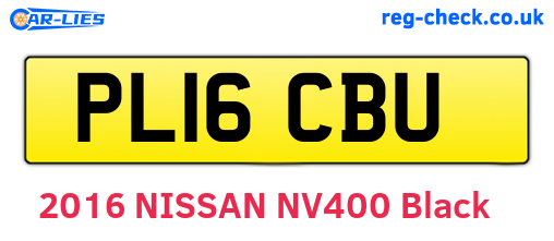 PL16CBU are the vehicle registration plates.