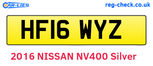 HF16WYZ are the vehicle registration plates.