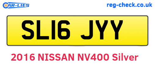 SL16JYY are the vehicle registration plates.