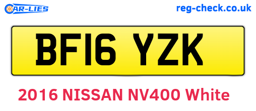 BF16YZK are the vehicle registration plates.