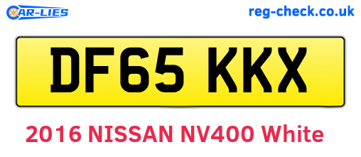 DF65KKX are the vehicle registration plates.