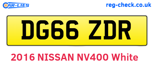 DG66ZDR are the vehicle registration plates.